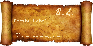 Barthy Lehel névjegykártya